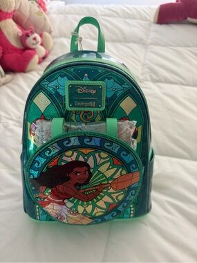 Loungefly Teal and Green Disney Moana Mini Backpack NWT